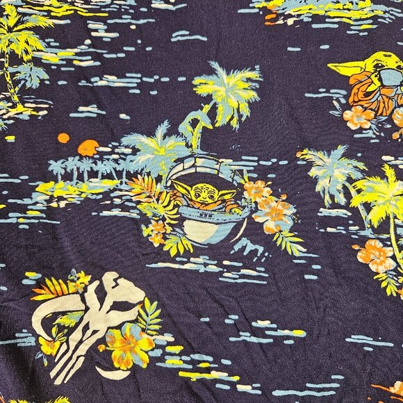 Star Wars Grogu Baby Yoda Hawaiian Shirt Mandalorian Men's Size XXL Short Sleeve - Picture 6 of 7